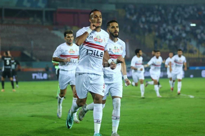 احتفال ناصر منسي لاعب الزمالك